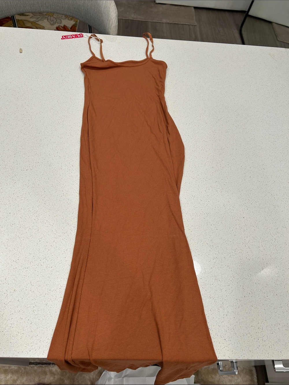 Women's Spaghetti Strap Maxi Dress in Rust